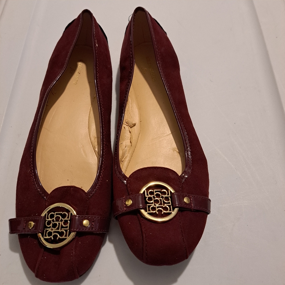 Liz Claiborne Flex Burgundy Suede Flat Shoe, 9M